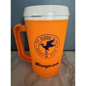 Vintage Snap On Orange Jug Thermos‎ The Stork Needle Nose Pliers Logo USA